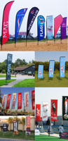 Drapeaux publicitaires personnalisés pour l'extérieur, bannières volantes, drapeaux en forme de larme, drapeaux de plage, drapeaux plume