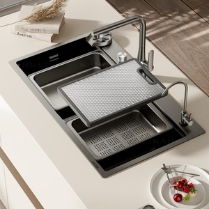 Stainless steel sink large single tank kitchen household left side drainage dishwashing sink <b>vegetable</b> basin - Product Image 4