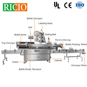 RICIO Yüksek Hassasiyetli Otomatik Yatay Kendinden Yapışkanlı Cam Kan Alma Tüpleri Etiketleme Makinesi Yüksek Hızlı Şişe Etiketleme Makinesi - Product Image 2