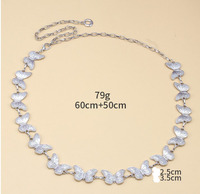 Zooying Accessoire de chaîne de taille papillon évidée à boucle unique à la mode personnalisée avec chaîne de taille à bande de coeur rétro
