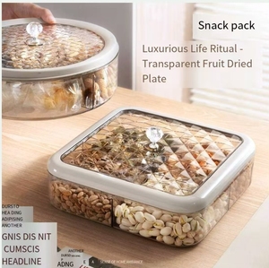 Nuovo Modello di Portafrutta in Acrilico dal Design Contemporaneo con Coperchio per Tavolo da Caffè, Caramelle, Snack, Frutta Secca, Contenitore Divisorio per Uso Domestico e Feste - Product Image 4