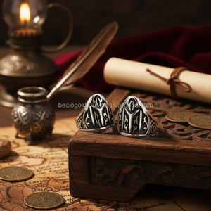 925K Sterling <b>Silver</b> Art Ottoman <b>Men</b> Dirilis Turkish Archer <b>Ring</b> - Product Image 3