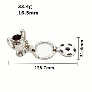 Wholesale Low Price High Quality <b>Custom</b> Metal Football <b>Key</b> <b>Rings</b> Sport Ball and Racket Keychain Promotion Gift - Product Image 2