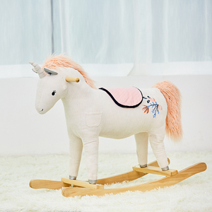 Asweets <span class=keywords><strong>Licorne</strong></span> Cheval à <span class=keywords><strong>Bascule</strong></span> Blanc Peluche <span class=keywords><strong>en</strong></span> <span class=keywords><strong>Bois</strong></span> Jouet à <span class=keywords><strong>Bascule</strong></span> pour Enfants Ride on Animal Ride on - Product Image 4