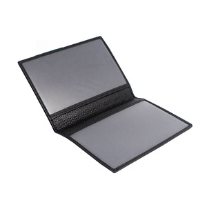 Porte-passeport en cuir véritable Pebble, ensemble d'identification en cuir de vache, housse de protection simple sans fermeture, doublure en polyester - Product Image 1