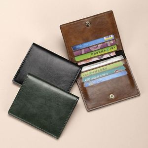 Wholesale Accept Custom Logo Vintage Short <b>Men</b> Card Holders Purse <b>Mens</b> <b>Wallet</b> <b>RFID</b> Genuine Leather Engraved Slim Bifold <b>Wallet</b> - Product Image 1