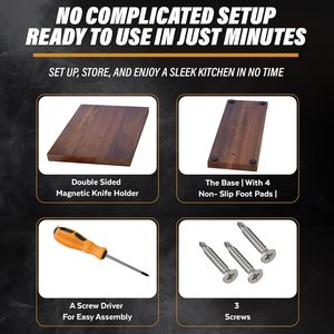 Mạnh mẽ Keo Gỗ Magnetic <span class=keywords><strong>Knife</strong></span> <span class=keywords><strong>block</strong></span> chủ với tăng cường nam châm lưu trữ nhà bếp dao kéo tổ chức - Product Image 5