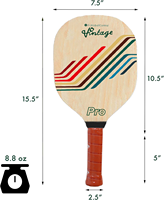 Pagaie de Pickleball en bois personnalisable avec un coussin d'amortissement d'excellente adhérence pour un meilleur contrôle de l'équilibre et une puissance de frappe