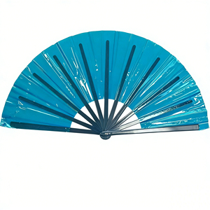 Éventail pliant en plastique personnalisé pour mariage et fête, en <span class=keywords><strong>film</strong></span> PVC laser disco - Product Image 3