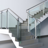 Modernes Edelstahl-Glasgeländer für Treppen, Glasgeländerpfosten