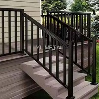 YL METAL Moderner Terrassenzaun Hausdeck Aluminium Gehärtetes Glas Treppengeländer Balkonhandläufe Zaun Geländer