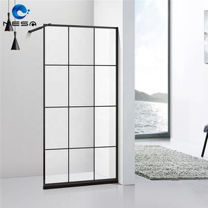 <span class=keywords><strong>Puerta</strong></span> de <span class=keywords><strong>ducha</strong></span> de <span class=keywords><strong>mampara</strong></span> de <span class=keywords><strong>ducha</strong></span> de vidrio templado con marco negro a la venta - Product Image 1