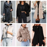 Veste courte en laine d'agneau d'hiver, vêtements pour femmes d'occasion, soldes