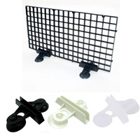 Grille filtrante de fond d'aquarium en gros, noire et blanche, à emboîtement, avec ventouse, forme rectangulaire