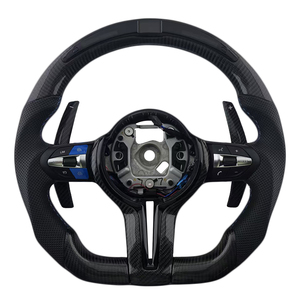 Volant de direction en cuir perforé et fibre de carbone pour BMW Série 3 Série 5 F10 F20 F30 F90 F01 F02 - Vente flash - Product Image 1