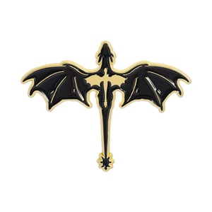 Broche <span class=keywords><strong>Dragon</strong></span> Volant Halloween en Promotion – <span class=keywords><strong>Totem</strong></span> <span class=keywords><strong>Dragon</strong></span> Noir en Alliage de Zinc avec Impression UV et Émail Texturé Noir Nickelé - Product Image 6