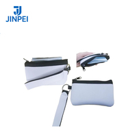 Pochette à fermeture éclair en néoprène PVC vierge pour sublimation, porte-cartes de crédit mini personnalisé avec logo