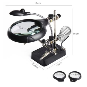 Plug Soudage Loupe 5 LED Clip Auxiliaire Loupe 3 In1 Main Soudure <span class=keywords><strong>Fer</strong></span> À <span class=keywords><strong>Souder</strong></span> Stand Holder Station Loupe - Product Image 5