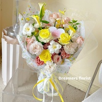 Emballage de bouquet de fleurs fraîches Gentle Girl Floral Snow Pear Sydney, doublure en papier, emballage de fleurs faites à la main