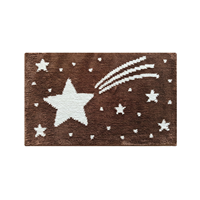 Tapis tendance Y2K esthétique luxe, motif étoile filante, en polyester doux tufté, antidérapant, rose, pour la maison, l'hôtel, le dortoir