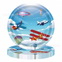 Ensemble de fournitures de fête jetables de haute qualité à thème avion de dessin animé, comprenant assiettes en papier, gobelets en papier, serviettes et nappe, très vendu