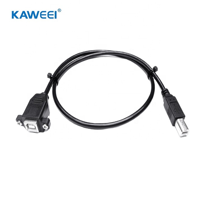 Custom USB 2.0 B Male to Panel Mount B Female Printer Cable, Type-B Extension Cord for Computer & Industrial Equipment