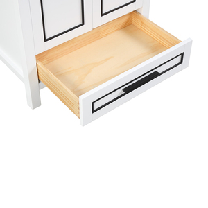 Meuble-lavabo moderne haut de gamme autoportant de 30 pouces avec vasque en céramique et caractéristiques résistantes à l'eau - Product Image 6