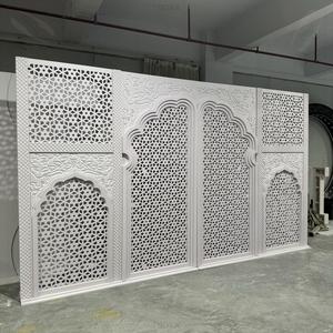 FSDKX Fondo de lujo Fondo de escenario de boda 3D PVC Blanco Hollow Out Arco Telón de fondo - Product Image 6