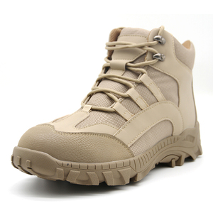 Sunland-Botas de seguridad de cuero de imitación para hombre, calzado de trabajo negro con punta de acero a prueba de golpes y puñaladas - Product Image 2
