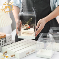 Mini boîte à gâteaux en plastique transparent 3 4 5 6 pouces Double hauteur jetable pour Sushi Sandwich Torta Pastel