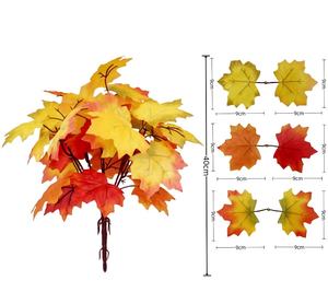 Hojas de Arce Artificiales, Ramo de Hojas de Otoño Artificiales, Decoraciones para Mesa de Jardín para Halloween, Acción de Gracias y Fiestas, Hoja de Arce Otoñal - Product Image 2