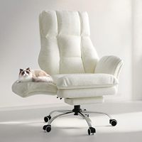 Cómoda Silla Giratoria Ajustable con Patas Cruzadas, Silla de Oficina Ajustable para Computadora, Color Rosa