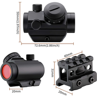 GOODLUCK 1x21 Red Dot Sight, 11 réglages de luminosité, monture surélevée de 1 pouce, lunette de chasse en alliage d'aluminium