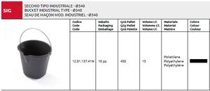 Type de seau Sig polyvalent fabriqué en Italie de haute qualité à usage professionnel industriel pour l'industrie du bâtiment - Product Image 2