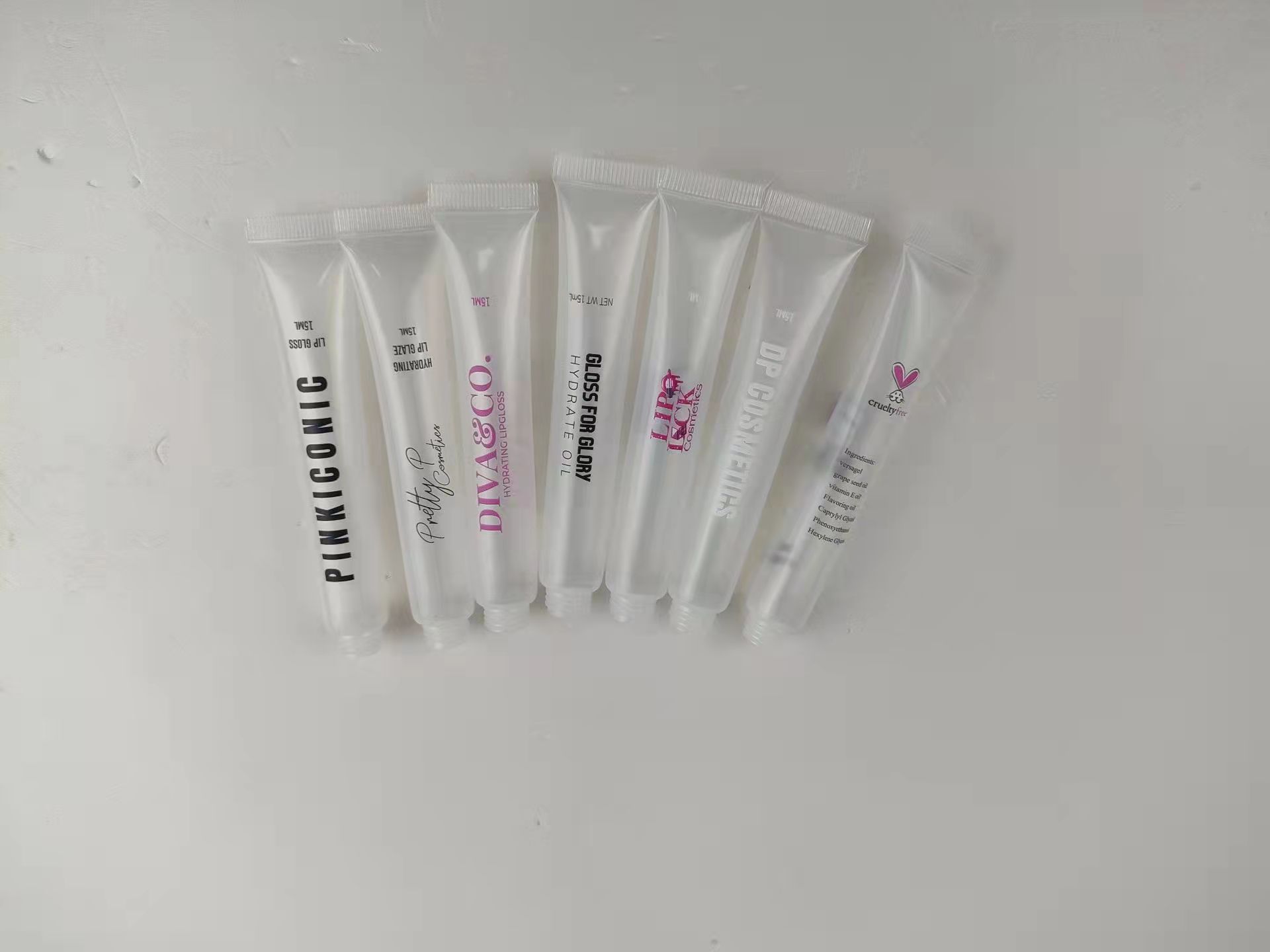 Drivworld Spot 15MLt transparent lip glaze lip gloss tube slender oblique color lip film squeeze tube Your logo