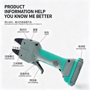 Pinza de Crimpado Industrial Recargable GNE-50ML de Acero con Alto Contenido de Carbono, Pinza Eléctrica de Iones de Litio de 12V, Salida de 12KN - Product Image 2