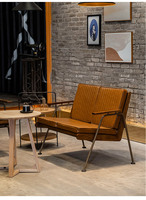 Moderne Rétro Industriel Simple Double Canapé Chaises Scandinave Américain Simple Lazy Bar Fauteuils en Bois Massif Loisirs Meubles