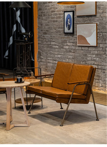 आधुनिक रेट्रो औद्योगिक एकल डबल सोफा कुर्सियां स्कैंडिनेवियाई अमेरिकी साधारण आलसी बार आर्मचेयर ठोस लकड़ी अवकाश फर्नीचर - Product Image 5