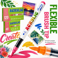 Marqueur acrylique à encre liquide directe FOXFEEL FX.9009 avec pointe pinceau souple, disponible en 12/24/36/48/63/72/84/120 couleurs, idéal pour le graffiti et le dessin DIY