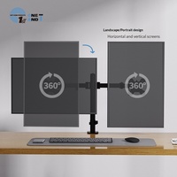Support de moniteur double écran One Mu, direct usine, réglage en hauteur, inclinaison à 90°, construction en acier laminé à froid, best-seller