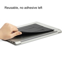 Design personnalisé, support pour ordinateur portable en cuir pliable à angle réglable avec bâton adhésif, support pour ordinateur portable portable pour mac