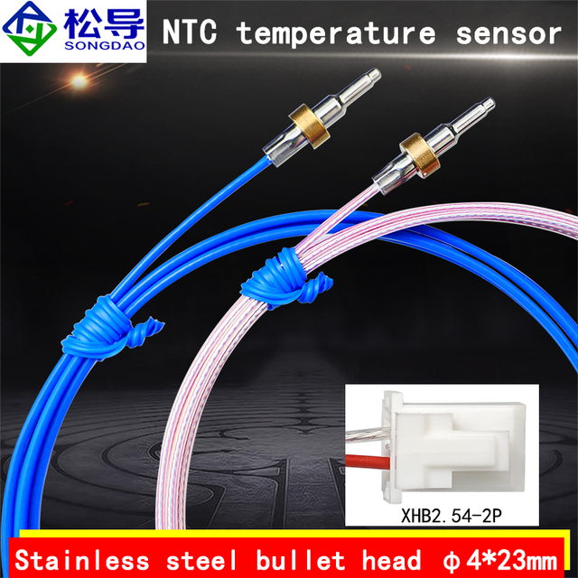 NTC Thermistor Temperature Sensor Coffee Machine Bullet Head Waterproof Probe with Copper Ring B Value 3950 Accuracy 1%