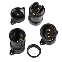 Portalámparas Impermeable de Alta Calidad B22, Plástico Negro, CE, Casquillo para Bombilla a Prueba de Agua
