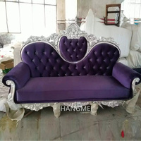 Fauteuil Trône Royal Moderne en Cuir Canapé Deux Places pour Mariés Événements de Mariage Vente Chaude pour Banquet Hôtel Fête