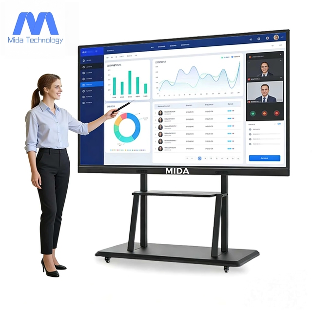 MIDA Interactive Smart Whiteboard 65 75 Inch 4K Electronic Interactive Flat Panel Digital with Touch Screen for School Teaching