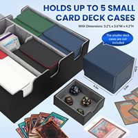 Boîte de rangement de cartes à collectionner en cuir robuste pouvant contenir 5 boîtes de cartes de pont ou plus de 2200 cartes Commander Decks Box