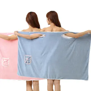 Wholesale 300gsm Cheap Body Wrap with Adjustable Touch Fastener Factory price microfiber soft beauty sexy women dress bath towel