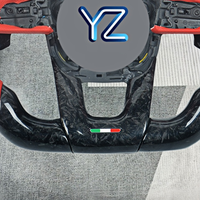 Volant de voiture sport en cuir de style carbone à fond plat personnalisé YZ LED pour Lamborghini Huracan Gallardo URUS Aventador