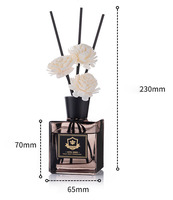 Produit de dropshipping très demandé : Ensemble diffuseur à bâtonnets en verre 280 ml avec huile essentielle et fleurs séchées, parfum d'ambiance pour la maison, solution élégante