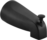 Bec de baignoire à montage encastré avec inverseur extractible pour tube en cuivre de 1/2 pouce, finition noir mat poli, jet de pluie, design contemporain pour salle de bain